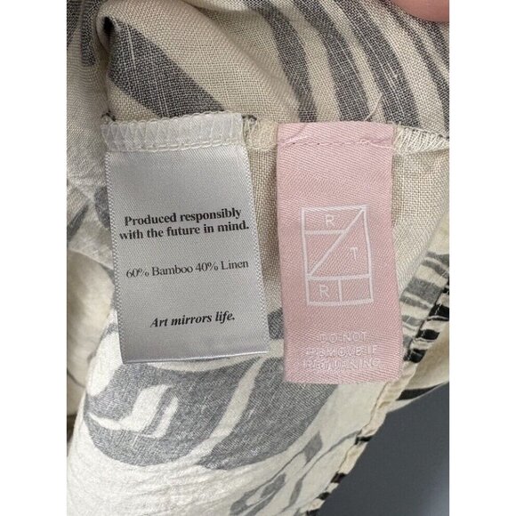 *FLAW, READ* UNTITLED IN MOTION Womens XXL Ophelia Abstract Dress Bamboo/Linen - Picture 10 of 11